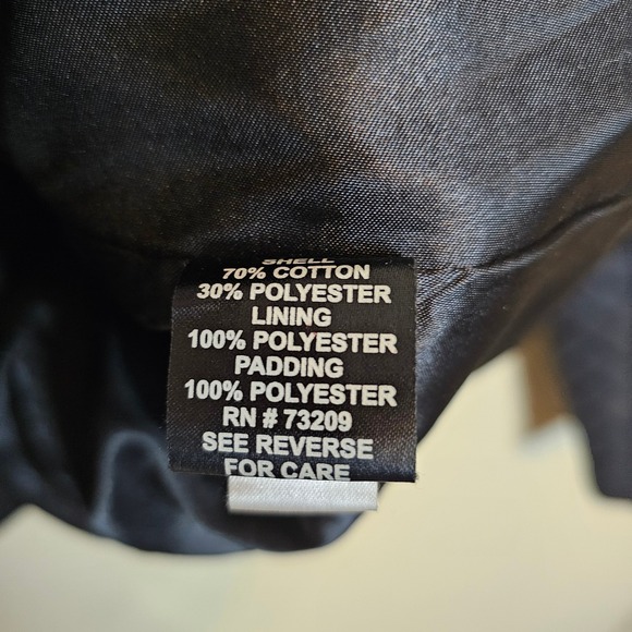 St John XL Black Quilted Jacket Gold Logo Buttons Collarless Coat - Picture 9 of 10